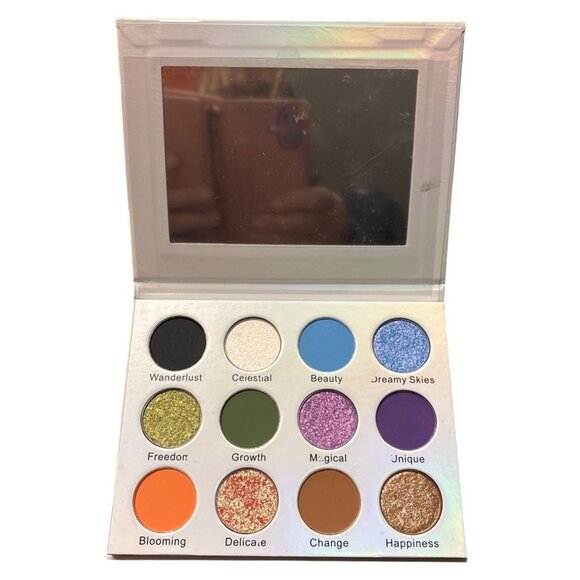 Melinaglamour Beauty 12-Color Eyeshadow Palette Mirror Bold & Neutral Shades - Picture 3 of 5
